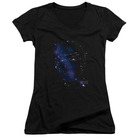 Star Trek Spock Constellations Junior Women's V-Neck T-Shirt Black