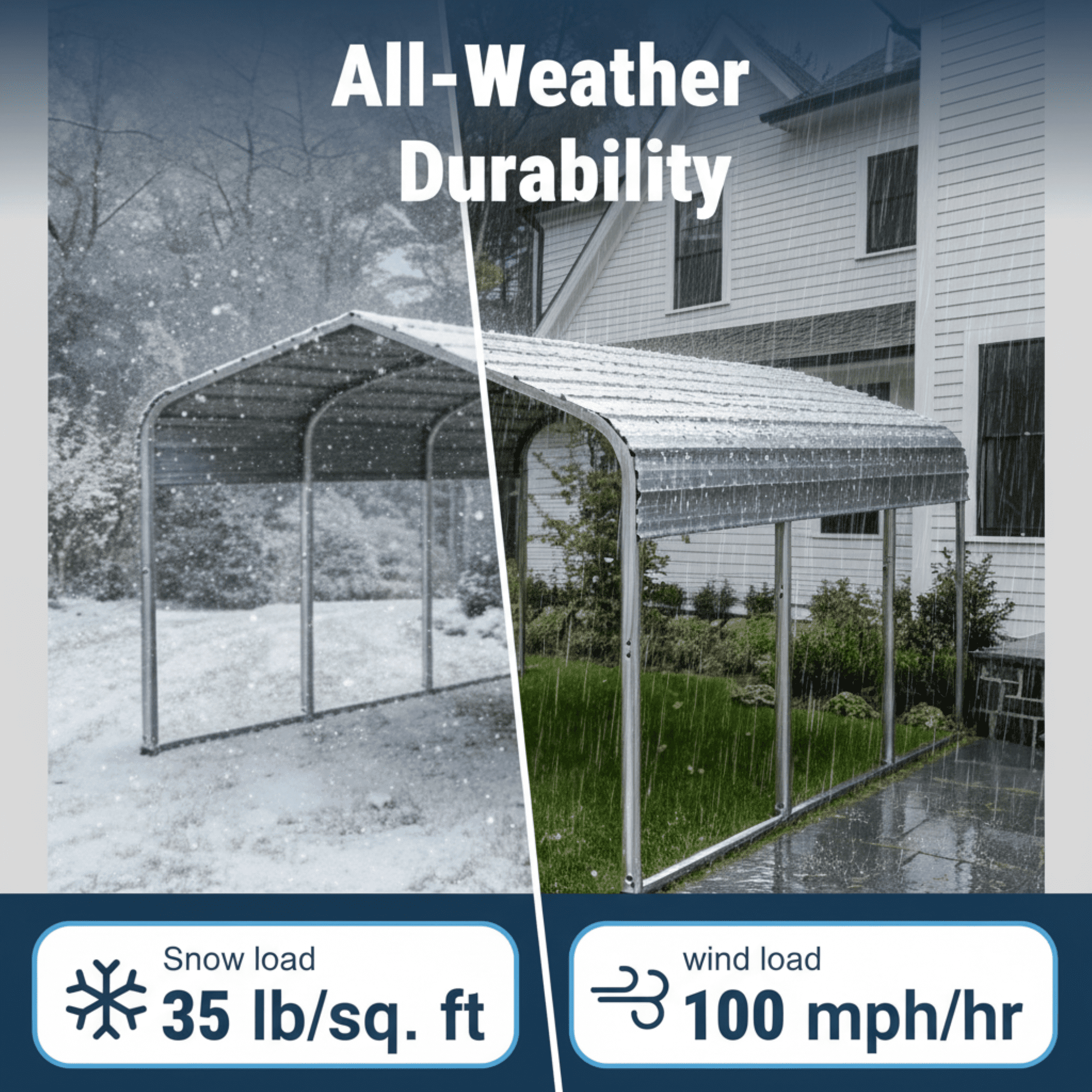 DuraYu 11x20 ft Metal Carport for Cars and Trucks, Heavy-Duty Steel Vehicle Shelter with Metal Roof, Cream