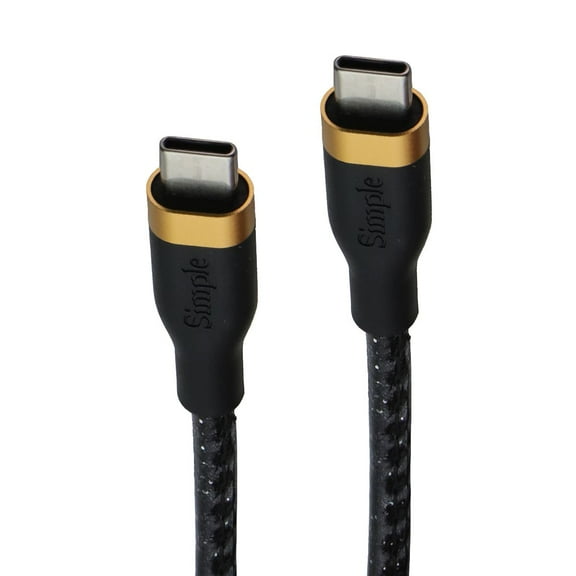 Open Box Simple Fashion Series 6FT USB-C to USB-C Cable - Black Glitter