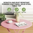 thumbnail image 2 of Ensemble Bistro de Patio Extérieur 3 Pcs, Table Pliante en Métal et 2 Chaises, Résistant aux Intempéries, Mobilier de Jardin, Balcon Ou Cour Gain de Place, Ensemble de Conversation Moderne – Tube Plat Rose, 2 of 8