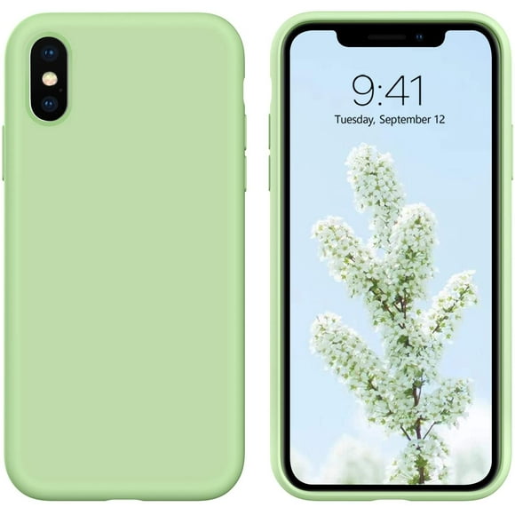 Case Compatible With Iphone Xs Max Case,Iphone Xs Max Phone Case Liquid Silicone Gel Rubber Cover Microfiber Lining Cushion Shockproof Protective Case For Iphone 10 Xs Max Case,Matcha Green[L2008]