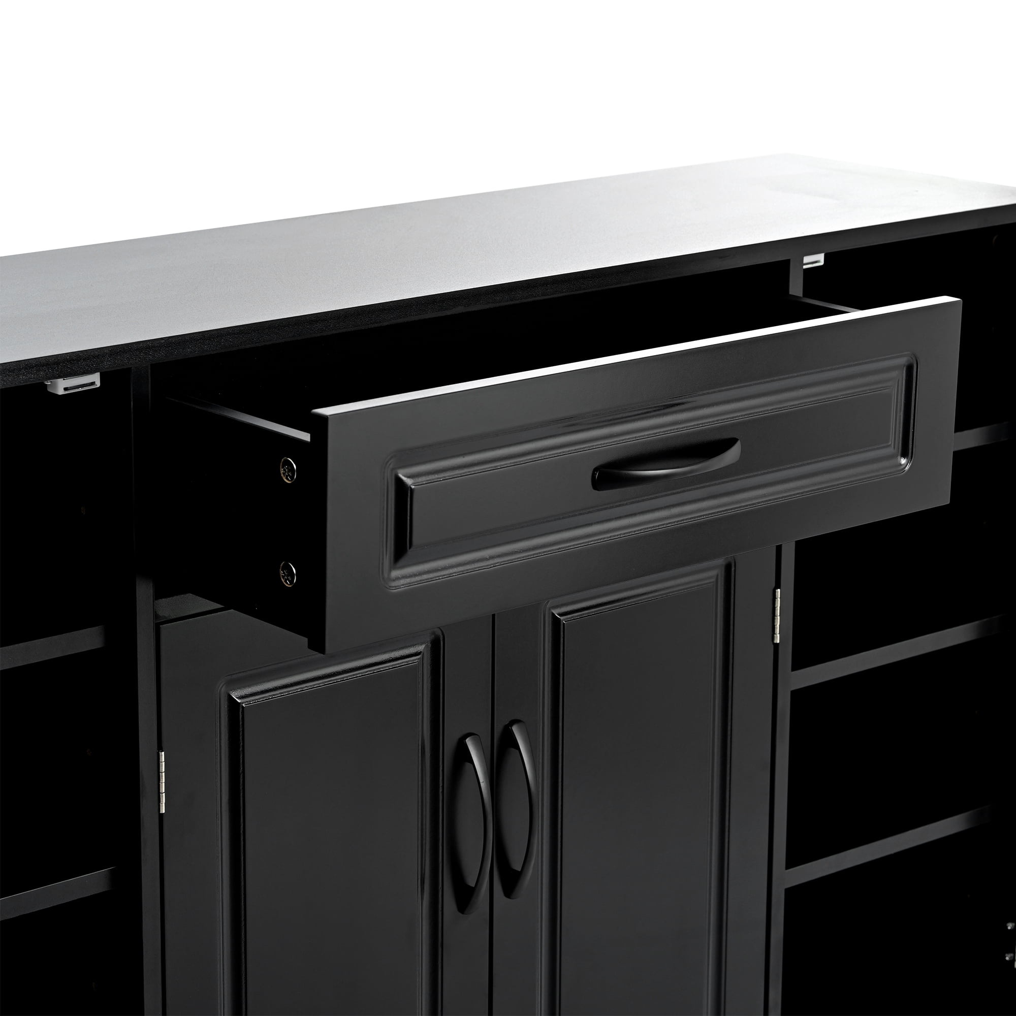 MAYEERTY Sleek and Modern Shoe Cabinet with Adjustable Shelves, Minimalist Shoe Storage Organizer with Sturdy Top Surface, Space-saving Design Side Board for Various Sizes of Items, Black