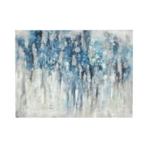 AEFER Abstract Wall Art Canvas Picture: Blue and Gray Artwork Modern Painting for Living Room Unframe: 10x8inch(25x20cm)
