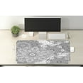 thumbnail image 2 of Mandala Computer Mouse Pad, Eastern Lace Floral Illustration with Moroccan Effects and Folkloric Feels, Rectangle Non-Slip Rubber Mousepad X-Large, 35" x 15" Gaming Size, White and Grey, by Ambesonne, 2 of 2