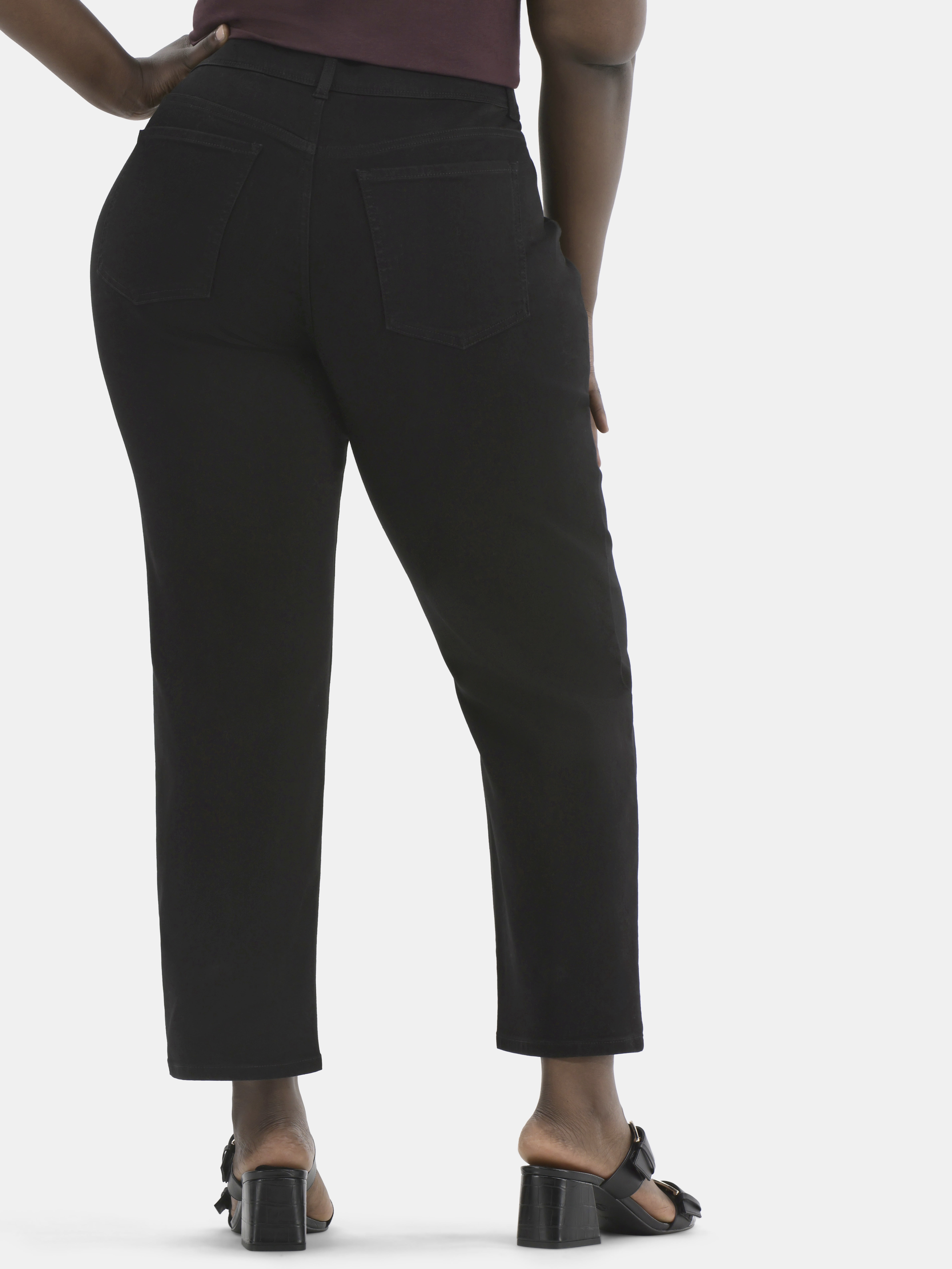 Terra & Sky Women's Plus High Rise Straight Leg Jeggings, 29" Inseam, Sizes 0X-4X