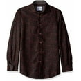 thumbnail image 1 of Azaro Uomo Chemise Habillée Imprimée pour Homme, Décontractée, Boutonnée, Coupe Ajustée, Longue, Bourgogne Tacheté, L, 1 of 2