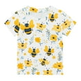 thumbnail image 5 of Frwgonr Little Girl Tops Short Sleeve Tees Casual Graphic Summer T-Shirts for Boys Yellow, Size 3-14 Years, 5 of 5