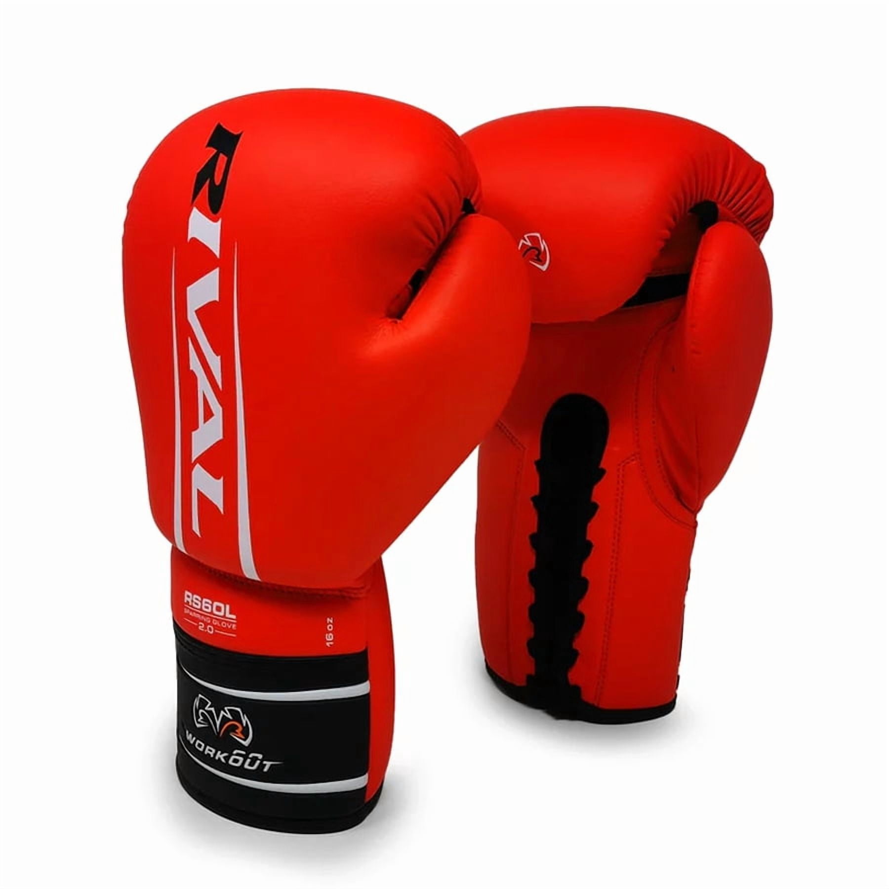 Rival Boxing RS60 2.0 Lace-Up Workout Sparring Gloves - 18 oz. - Red