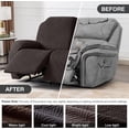 thumbnail image 3 of Recliner Covers Recliner Loveseat Covers Reclining Couch Covers Sofa Slipcovers Stretch Soft Washable (Two-Seater, Chocolate), 3 of 12