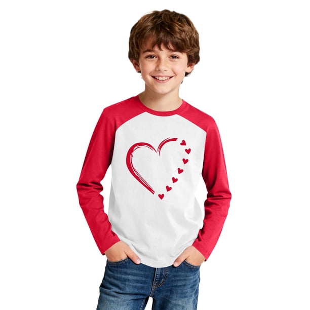 Blusas y camisas de manga larga con cuello redondo Sudadera de manga larga con cuello redondo y estampado para niños para tallas medianas y grandes con mangas largas Blusa de poliéster para niños