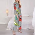 thumbnail image 3 of Fotbe Cute Dinosaur Pattern Long Sleeve Pajama Set for Women,Sleepwear Set,2-piece Loungewear Set,Soft PJs Comfy Nightwear with Pockets -Large, 3 of 7