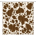 thumbnail image 3 of Brown Cowhide Shower Curtain Rustic Farmhouse Milk Cow Skin Farm Animal Cow Print Vintage Western Country Fabric Bathroom Decor Curtain with Hooks, 3 of 5