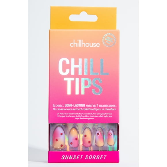 Chillhouse - Press Ons Tips Nails - Almond - Sunset Sorbet - 30 Tips