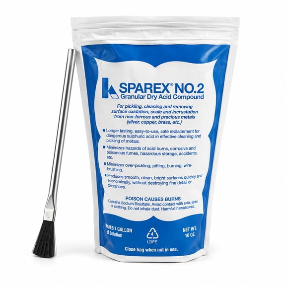 SPAREX No 2 Granular Dry Acid Compound 10 oz for Pickling With brush