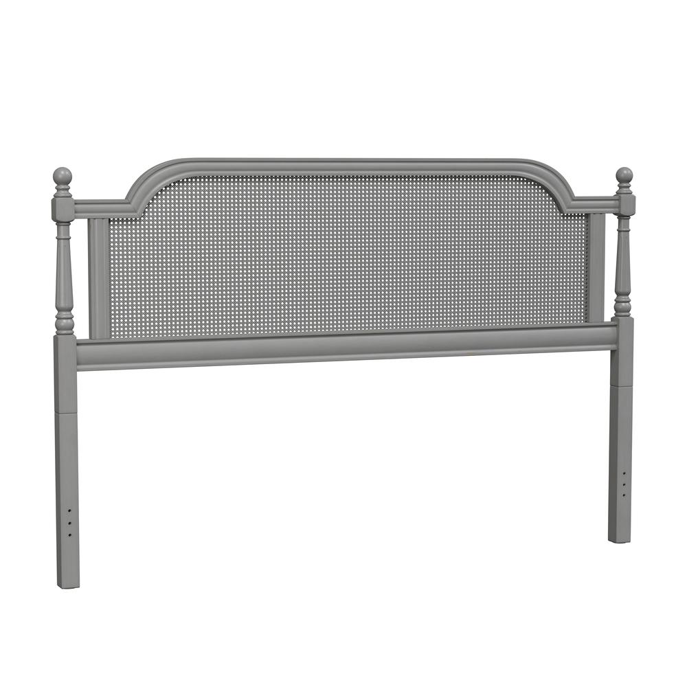 Hillsdale Furniture Melanie Wood and Cane King Headboard WO Frame French Gray
