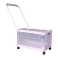 thumbnail image 3 of Contenedor de almacenamiento con ruedas y asa, caja rodante, organizador de armario plegable con tapa, contenedor de almacenamiento con tapa para ropa Claro, 3 of 8