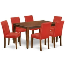 East West Furniture Dining Room Set Mahogany, CAAB7-MAH-72