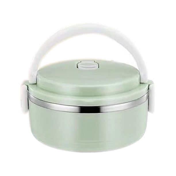 Caja Bento para útiles escolares, lonchera redonda de 1 capa, lonchera de acero inoxidable, lonchera, lonchera, lonchera para almacenar alimentos, lonchera para niños, comida caliente