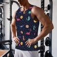 thumbnail image 5 of Daiia Space Dinosaur Printed Men's Quick Dry Fit Muscle Tank Top Slim-Fit Tank Workout Tank Top Lightweight Sports Tank Top-XX-Large, 5 of 7