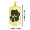 thumbnail image 2 of Stainless Steel Maneki Neko Good Luck Charm Dog Tag Pendant Necklace, 2 of 3