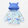 thumbnail image 2 of Gibobby Chamarra acolchada para niñasRopa para niños Chaqueta acolchada de algodón pequeña de tela de flores para niños nuevos Chaqueta de plumón para be(Azul, 14-15 Años), 2 of 4