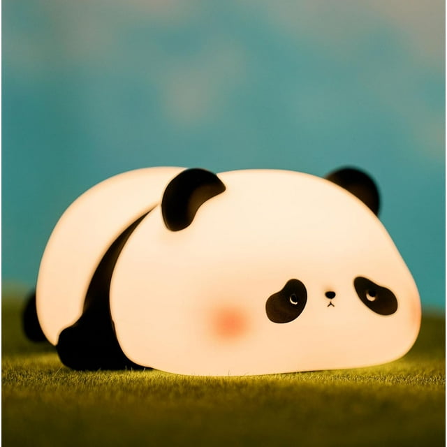 Linda luz nocturna de panda, lámpara de noche LED blanda y novedosa de animales, luz nocturna regulable de 3 niveles para lactancia materna, decoración para bebés y niños, regalos geniales para niños