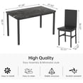 thumbnail image 4 of MIERES 5 Piece Dining Table Set for 4,Faux Marble Kitchen Table and Chairs for 4, Modern Dining Room Table with 4 Chairs,Dinner Table Set for Small Spaces, Black, 4 of 6