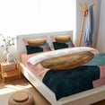 4 Piece Duvet Cover Set Full, Mid Century Abstract Color Block Soft ...
