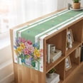 thumbnail image 6 of Table Runners 90 Inches Long Dress Scarves, Watercolor Floral Farmhouse Coffee/Dining/Kitchen Table Runner for Living Room, Spring Flowers Butterflies Leaves Green 13x90 Inch, 6 of 9