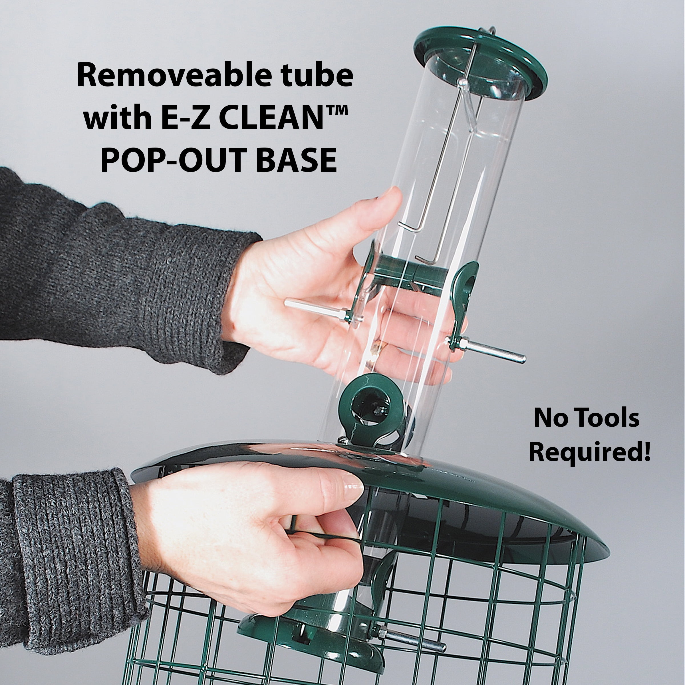 Woodlink Squirrel Resistant Plastic Tube Bird Feeder with Metal Cage