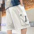 thumbnail image 4 of Cargo Shorts Boys White Pants Elastic Waist Wide Leg Shorts for Teens 13-14 Years Shorts Boys Summer&nbsp;Clothing, 4 of 5