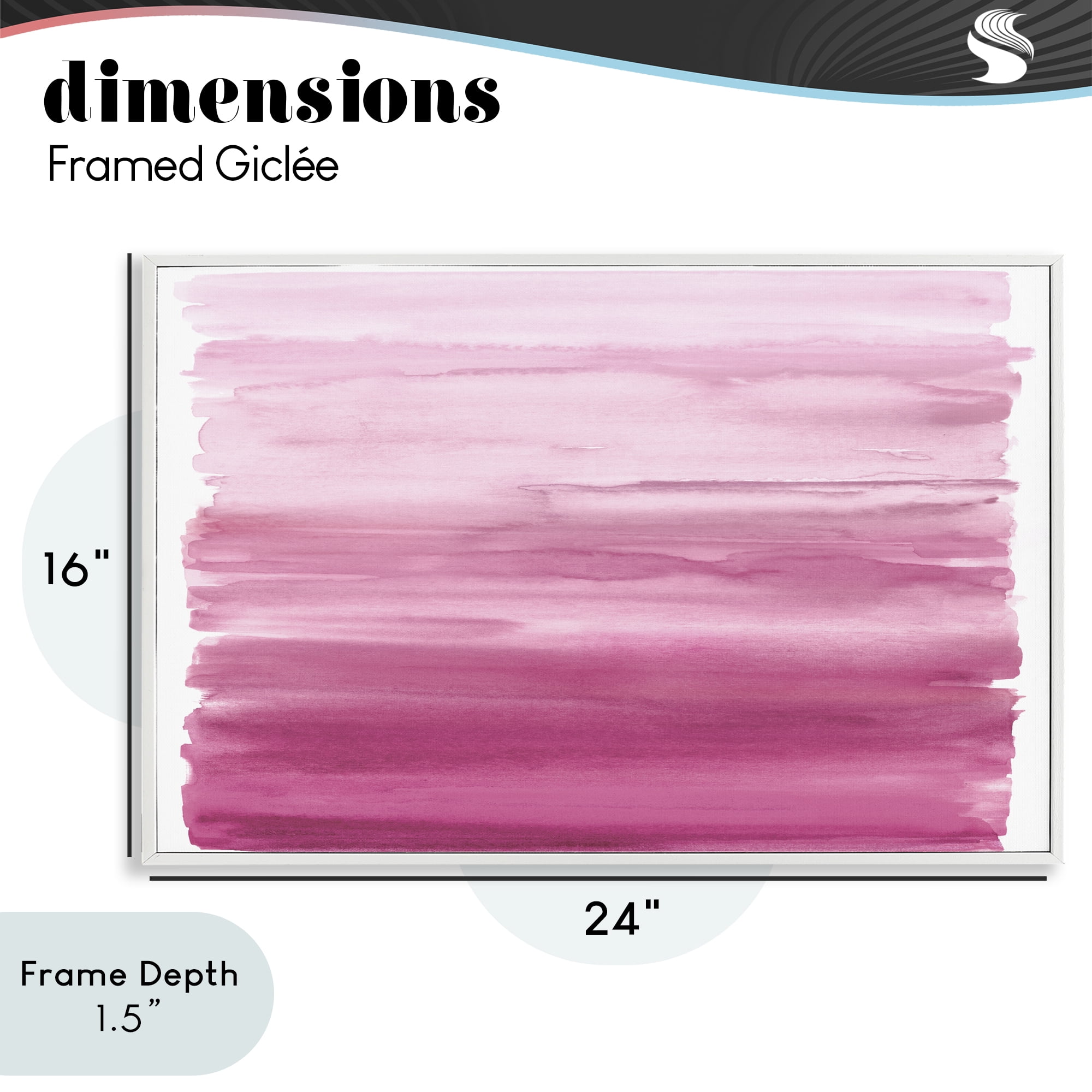 Stupell Industries Ombre Pink Blush White Framed Giclee Art, design by Allie Corbin