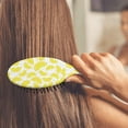 thumbnail image 3 of Fresh Lemon Yellow Paddle Brush - Scalp Massage Hairbrush for Wet/Dry Hair, Anti-Frizz & Shine Boosting, 3 of 4