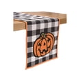 thumbnail image 2 of Jack-O-Lantern Check Halloween Pumpkin Table Runner 13" x 72", 2 of 4