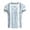 A-Light Blue756, variant on XIAONU Men's Retro Bold Color-Blocked Striped V-Neck T-Shirt Short-Sleeve Slim-Fit Casual Everyday Top