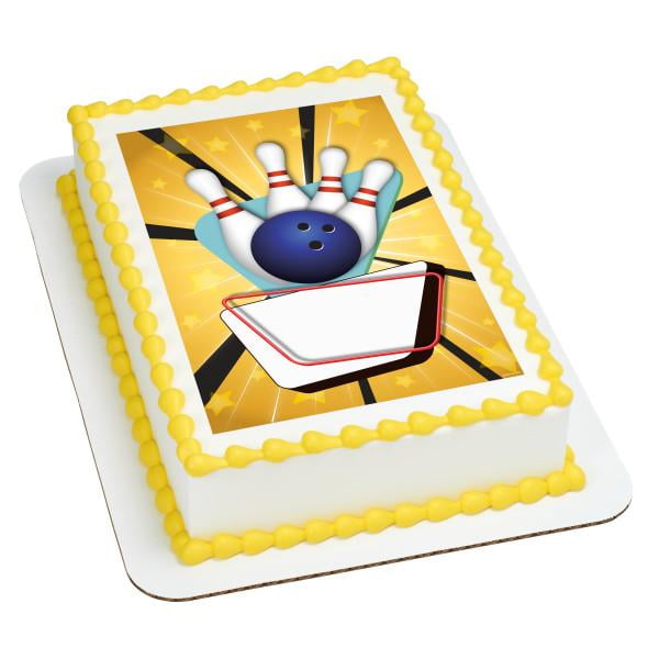Bowling Edible Cake Topper Image 1/4 Sheet