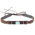 thumbnail image 4 of Cowboy Hat Bands Western Leather Turquoise Beaded Accessories for Men Women Bohemian Style Handmade Adjustable Belt, 4 of 6