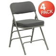 thumbnail image 2 of BizChair Metal Folding Chairs with Padded Seats | Set of 4 Gray Metal Folding Chairs, 2 of 9