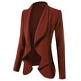 thumbnail image 2 of Doublju Women's Long Sleeve Crepe Flare Blazer with Shawl Collar with Plus Size, 2 of 4