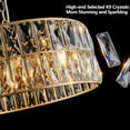 thumbnail image 5 of Jopath 18" Golden Modern Crystal Drum Chandelier, 6-Light Pendant Lighting Fixture with Metal Frame for Living Room, Dining Room, and Bedroom (Bulbs Not Included), 5 of 8