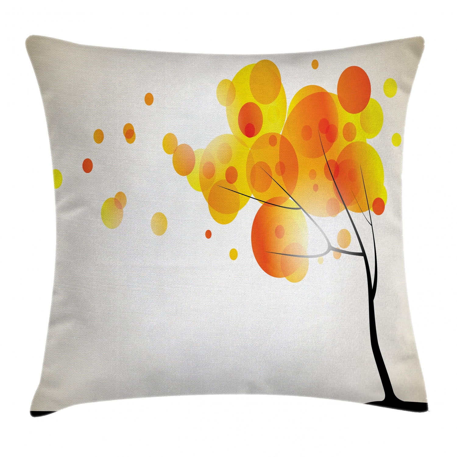 Abstract Decor Throw Pillow Cushion Cover, Modern Tree Sun Autumn