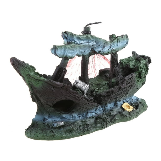 Vintage Pirate Ship Shipwreck Shelter Fish for Tank Landscaping