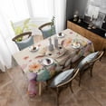 thumbnail image 4 of Spring Easter Sheep Rectangle Tablecloth, Colorful Eggs Floral Botanical Rustic Waterproof & StainResistant Tablecloth, Washable Oil-proof Table Cover for Dining/Party/Wedding/Camping/Buffet 52x70 In, 4 of 9