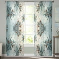 thumbnail image 2 of Blue Christmas Sheer Curtains 96 Inches Long 2 Panels Set, Window Sheer Curtains for Living Room/Bedroom, Xmas Botanical Pine Cones Light Filtering Rod Pocket Curtain 52'' x 96'' x 2, 2 of 7