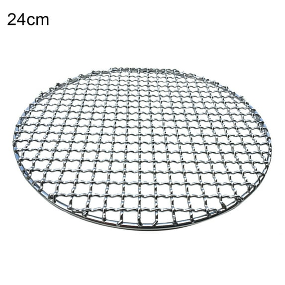 NUZYZ Round Stainless Steel BBQ Grill Roast Mesh Net Non-stick becue Baking Pan