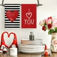 thumbnail image 2 of Sm:)e Valentine's Day Kitchen Dish Towels, 18x26 Inch, Set of 4, Love Hearts I Love U, 2 of 6