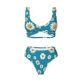 thumbnail image 4 of Daiia Daisies Flowers Women's Bikini Set Two Piece Swimsuit High Waisted Bikini Adjustable Straps Bikini Perfect for Beach, Pool, and Summer Vacation-Large, 4 of 9