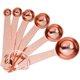 thumbnail image 2 of Juego de cucharas medidoras de 6 piezas, cuchara medidora de acero inoxidable con soporte D-RING para medir ingredientes secos y líquidos (oro rosa) Xemadio LRWJ1008, 2 of 6