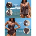 thumbnail image 4 of DOKOTOO Bathing Suit for Woman Cut Out Shell Tankini Top with High Waist Swim Bottoms 2 Piece Swimsuits Brown XXL US18-20, 4 of 11