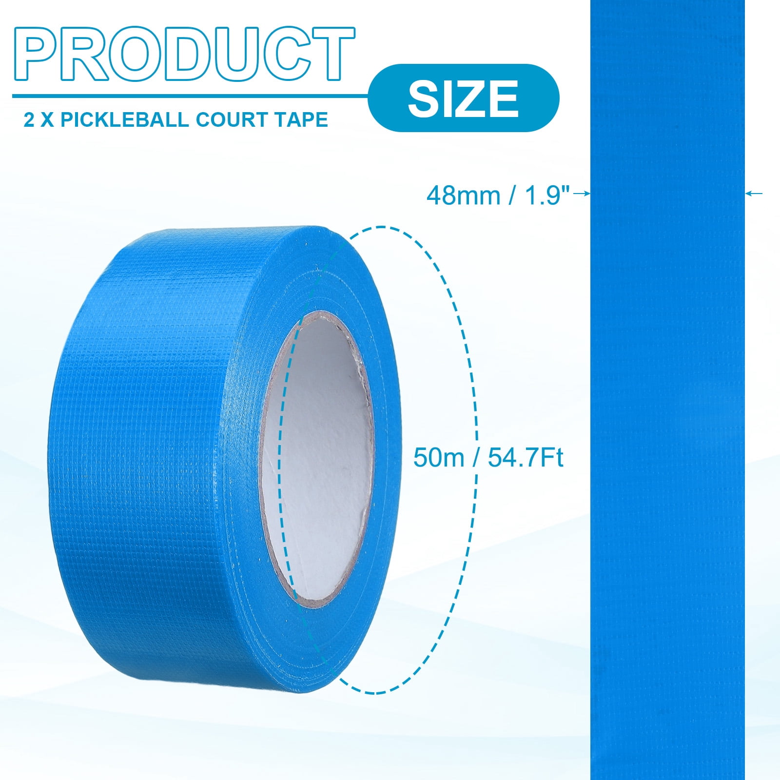 Pickleball Court Tape, Waterproof Court Line Tape for Cables Photography Blue 2 in x 55 Yard
